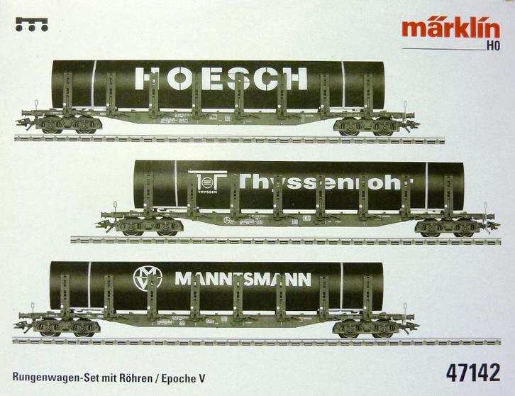 Märklin 47142 Set (3) Buizentransport DB, Hobby en Vrije tijd, Modeltreinen | H0, Nieuw, Treinset, Wisselstroom, Märklin, Analoog
