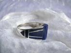 Mooie Artistieke Handgemaakte Zilveren Ring met Lapis Lazuli, Sieraden, Tassen en Uiterlijk, Antieke sieraden, Met edelsteen, Zilver