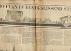 Rotterdam Metro-plan Kranterartikel ;De Rotterdammer 1959::, Gelezen, Ophalen of Verzenden, 20e eeuw of later