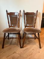 Vintage eiken eetkamerstoelen - set van 4, Huis en Inrichting, Ophalen, Zo goed als nieuw, Bruin