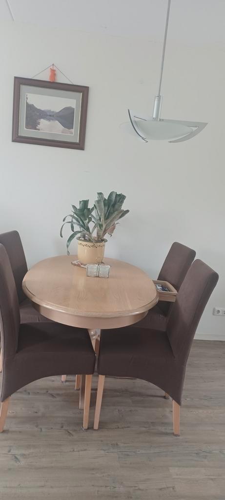 Tafel en stoelen aangeboden., Huis en Inrichting, Complete eetkamers, Gebruikt, 4 tot 6 stoelen, Ophalen