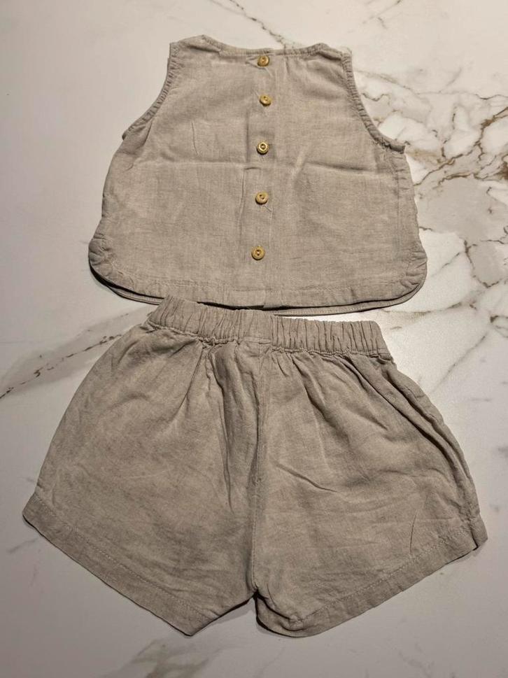 Te koop: ZGAN! Linnen set zomer H&M maat 62, Kinderen en Baby's, Babykleding | Maat 62, Zo goed als nieuw, Meisje, Setje, Ophalen of Verzenden