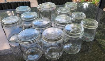 Weck/inmaakpotten glas 14x  nu €10.00! beschikbaar voor biedingen