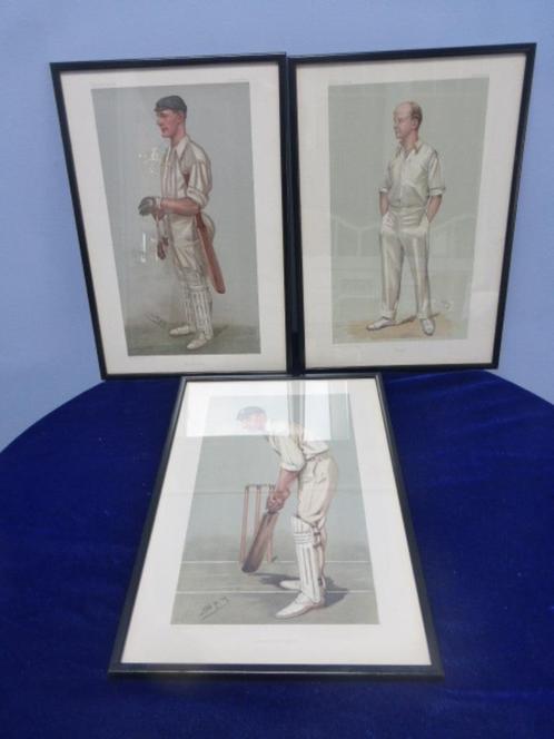 3 vanity fair spy prenten cricketers., Antiek en Kunst, Antiek | Woonaccessoires, Ophalen of Verzenden