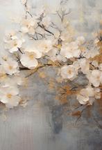 Amandel Bloesem wisseldoek  ArtFrame met bruin houten frame, Ophalen, Nieuw, Schilderij, 75 tot 100 cm