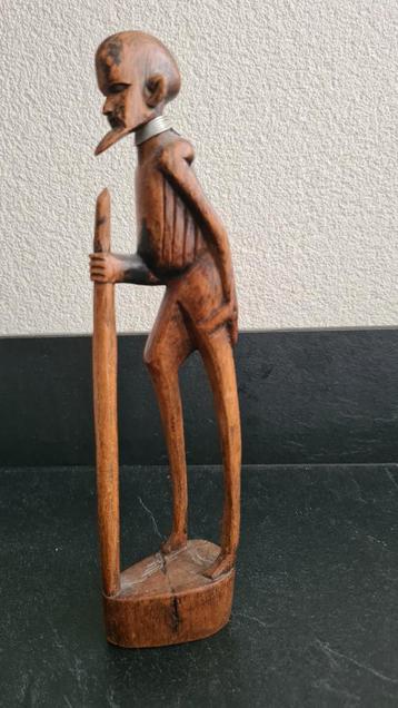 Houten Afrikaans Beeldje - Wandelstok beschikbaar voor biedingen