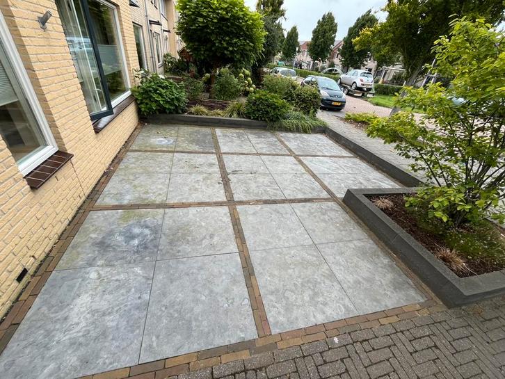 Betontegels antraciet 80x80x3cm en stapelblokken 60x15x15, Tuin en Terras, Terrasdelen en Vlonders, Zo goed als nieuw, Overige materialen