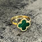 14k gouden ring klavervier groen, Sieraden, Tassen en Uiterlijk, Ringen, Nieuw, Goud, Ophalen of Verzenden, Dame