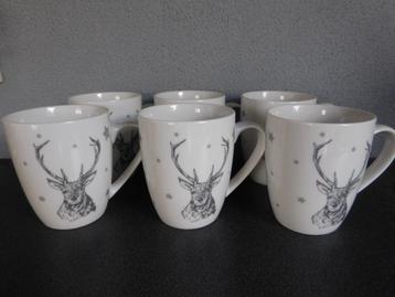 * Set van zestal mokken met eland (nieuw in verpakking) beschikbaar voor biedingen