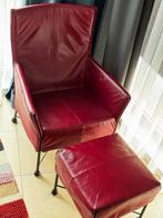 Montis Charly fauteuil met voetbank hocker, Huis en Inrichting, Gebruikt, Minder dan 75 cm, Ophalen of Verzenden, Metaal