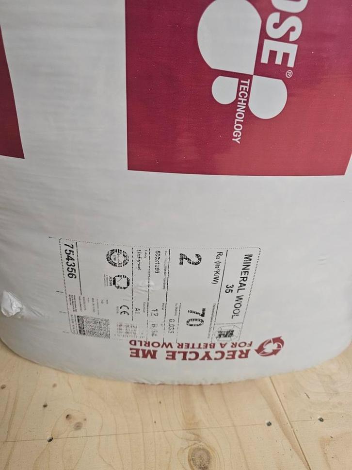 Isolatiemateriaal - mineraalwol - meerdere diktes, Doe-het-zelf en Verbouw, Isolatie en Afdichting, Nieuw, Glaswol, 4 tot 8 cm
