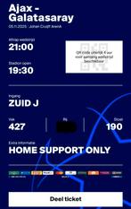 2 TİCKETS AJAX-GALATASARAY CL VAK 427 (Naast elkaar), Tickets en Kaartjes, Losse kaart, Twee personen, November, Europa of Champions League