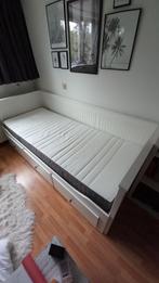 IKEA Bed - Uitschuifbaar + 3 Laden, Ophalen, 90 cm, Eenpersoons, Wit