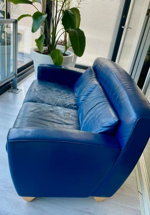 DeSede De Sede lederen 2-zitsbank leer leren blauw design, Huis en Inrichting, Banken | Sofa's en Chaises Longues, Gebruikt, Tweepersoons