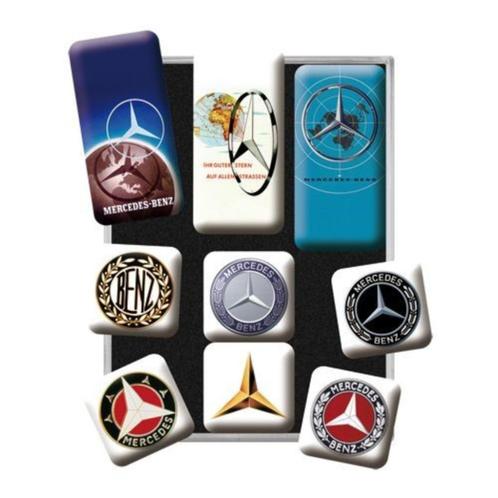 Mercedes Benz logo evolution reclame magneetjes magneet set, Verzamelen, Merken en Reclamevoorwerpen, Nieuw, Reclamebord, Ophalen of Verzenden