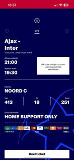 Ajax - Inter 1 ticket - vak 413, Eén persoon