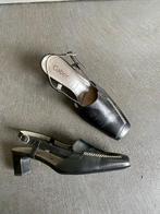 J74 Gabor maat 6,5=40 leren pumps sandalen schoenen lage hak, Zwart, Gabor, Ophalen of Verzenden, Zo goed als nieuw
