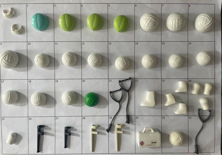 Losse onderdelen ziekenhuis verband gips kruk stethoscoop, Kinderen en Baby's, Speelgoed | Playmobil, Gebruikt, Los playmobil