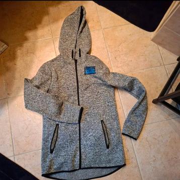 NIEUWE grijze jongens hoodievest met Rits - Maat 158/164 12  beschikbaar voor biedingen