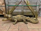 krokodil (goud/zwart) 1meter lang 44breed 23hoog/Nieuw!, Ophalen, Nieuw, Dier