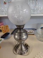 Tinnen lamp met glazen bol., Ophalen, Gebruikt, Minder dan 50 cm