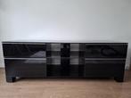 Zwarte tv meubel, Huis en Inrichting, Kasten | Televisiemeubels, Ophalen, Minder dan 50 cm, Gebruikt, Glas