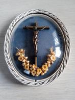 vintage ovalen kader met bolglas en kruis in, Antiek en Kunst, Ophalen of Verzenden