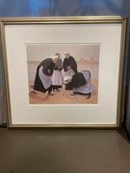 Schilderij Franse Vissersvrouwen J. Le Rahellec Ingelijst, Ophalen