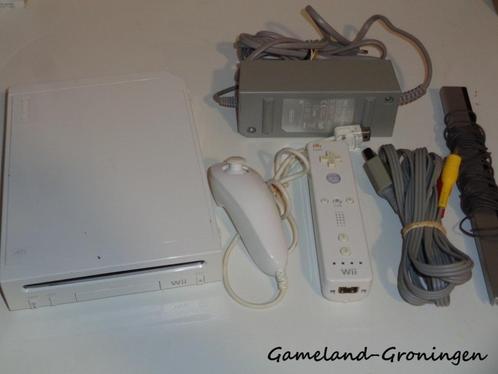 Nintendo Wii met Controller, Nunchuk & Bedrading (Wit), Spelcomputers en Games, Spelcomputers | Nintendo Wii, Gebruikt, Met 1 controller