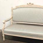Louis XVI Stijl Canapé / Bankje – Houtsnijwerk – Gestreept, Antiek en Kunst, Antiek | Meubels | Stoelen en Banken, Ophalen