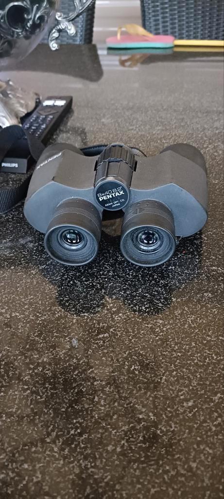 Pentax 8x40 PCF II Verrekijker met Leren Tas, Audio, Tv en Foto, Optische apparatuur | Verrekijkers, Zo goed als nieuw, Porro (met knik)