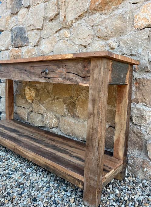 (ACTIE) Dressoir Massief Oud Hout, Huis en Inrichting, Kasten | Dressoirs, Nieuw, 150 tot 200 cm, 25 tot 50 cm, Met lade(s), Met plank(en)