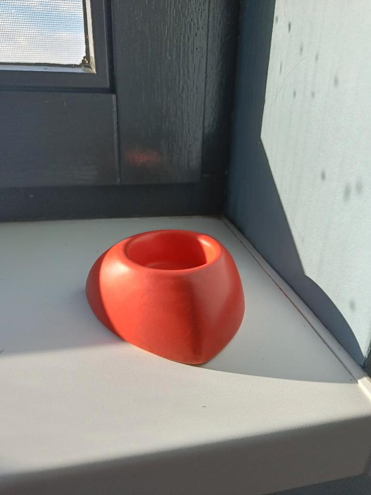 West germany kandelaar/waxinelichthouder roze, Huis en Inrichting, Woonaccessoires | Kandelaars en Kaarsen, Zo goed als nieuw