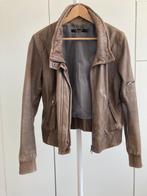 Muubaa taupe leren jasje M-L, Ophalen of Verzenden, Zo goed als nieuw, Maat 38/40 (M), Grijs