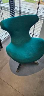 Moderne Draaifauteuil kleur aqua, Huis en Inrichting, Fauteuils, Ophalen, Gebruikt, 75 tot 100 cm, Metaal