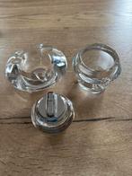 Glazen Tafelset - Asbak, Potje en Aansteker, Antiek en Kunst, Ophalen of Verzenden