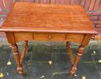 Antieke Houten bijzettafel of halfafel sidetable met Lade, Huis en Inrichting, Tafels | Sidetables, Ophalen, 50 tot 100 cm, Eikenhout