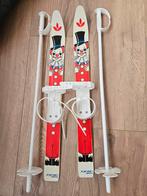 Vintage Kinderski's met Stokken - Clown Design, Sport en Fitness, Skiën en Langlaufen, Gebruikt, Skiën, Minder dan 100 cm, Ski's