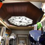 Art deco Houten plafoniere hanglamp Amsterdamse school, Ophalen