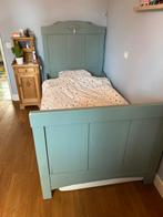 Brocante eenpersoons (kinder)bed  100x200cm, Huis en Inrichting, Slaapkamer | Bedden, Ophalen, Eenpersoons, Blauw, 200 cm