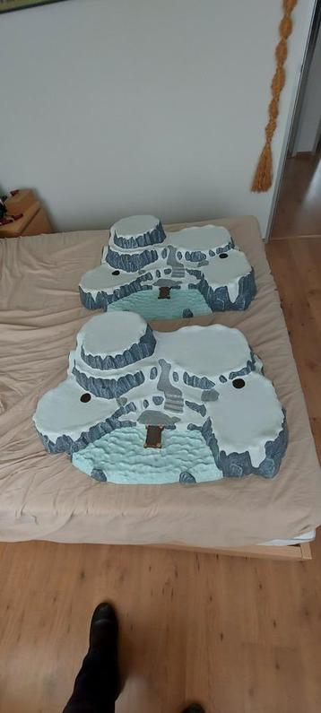 Kerstdorp Ondergrond Platen - 2 stuks 80x60cm beschikbaar voor biedingen
