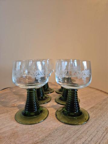 Vintage Wijn, likeur/Port Glazen - Set van 6 beschikbaar voor biedingen