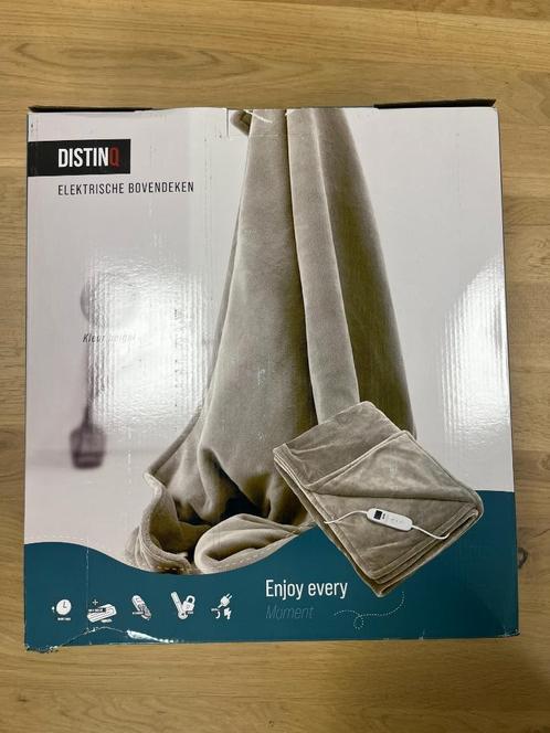 DistinQ elektrische deken.. Donker/ licht grijs. Beige, Huis en Inrichting, Woonaccessoires | Plaids en Woondekens, Zo goed als nieuw
