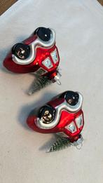 Kerstbal, auto met kerstboom op dak glas, Diversen, Kerst, Ophalen of Verzenden, Zo goed als nieuw