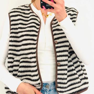 Teddy gilet one size bruin off white NIEUW beschikbaar voor biedingen