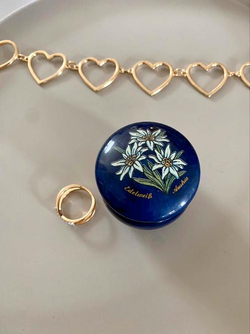 Vintage sieradendoosje van albast steen, Huis en Inrichting, Woonaccessoires | Overige, Ophalen of Verzenden