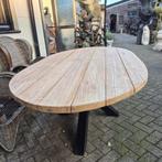 25388 Eettafel Tuintafel Teak Ovaal 2,20 m x 1,20 m, Tuin en Terras, Tuinsets en Loungesets, Ophalen, Nieuw, Teakhout, Eettafel