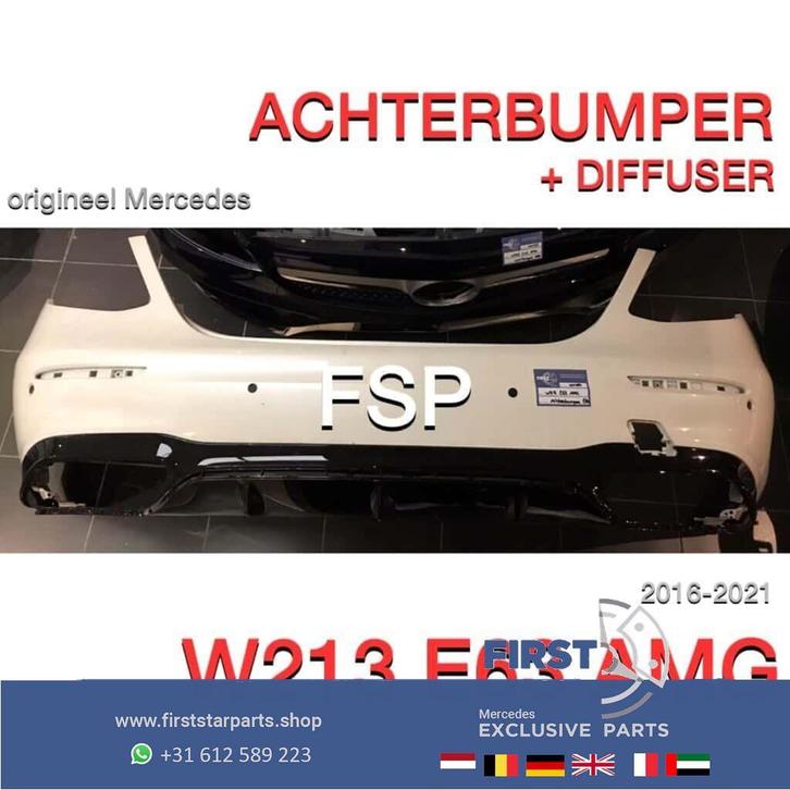 W213 E63 AMG ACHTERBUMPER + DIFFUSER Mercedes E Klasse 2016-, Auto-onderdelen, Carrosserie en Plaatwerk, Bumper, Mercedes-Benz