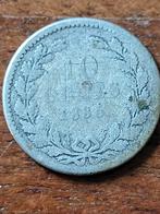 Zilveren 10 Cent 1885 slechte kwaliteit, Zilver, Ophalen of Verzenden, 10 cent, Koningin Wilhelmina