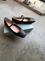 Manfield Ballerina's Leer - Maat 38, Kleding | Dames, Schoenen, Ophalen of Verzenden, Zo goed als nieuw, Zwart, Ballerina's